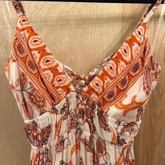 Bohemian Orange and Cream Babydoll Dress. Select Item 3/$25. - Picture 7 of 12